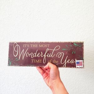 Made in USA Holiday It's the Most Wonderful Time of the Year Sign Decor X-mas